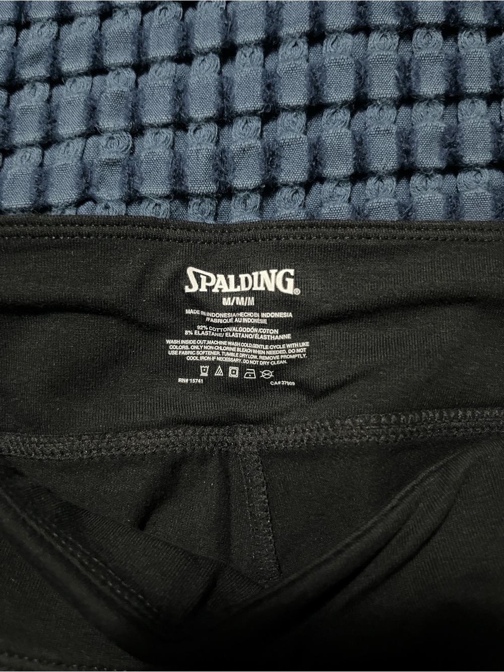 Spalding Black Performance Leggings with Logo Waistband - Picture 2 of 9